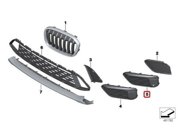 BMW GENUINE X1 SERIES F48 X LINE PDC FRONT BUMPER LOWER GRID GRILLE LEFT 51117453987 - Image 2