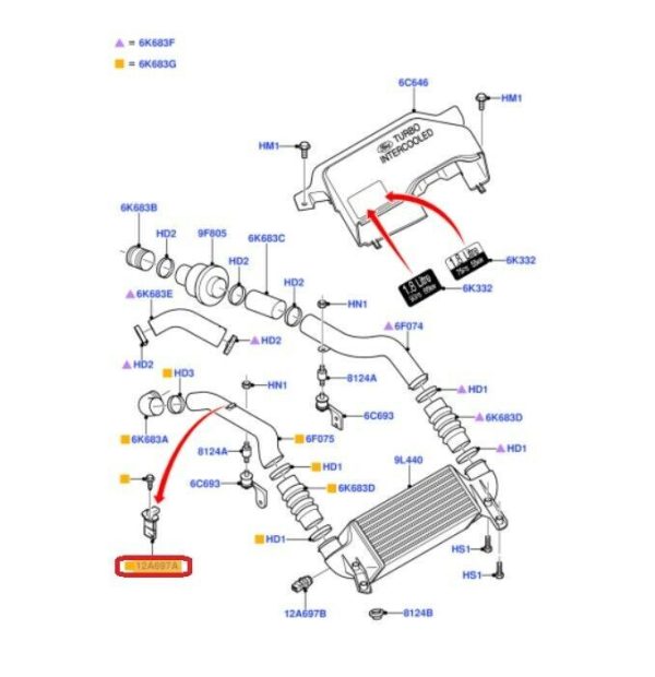 NEW GENUINE FORD TRANSIT 09-14 INTERCOOLER AIR CHARGE TEMPERATURE SENSOR 1530145 - Image 2