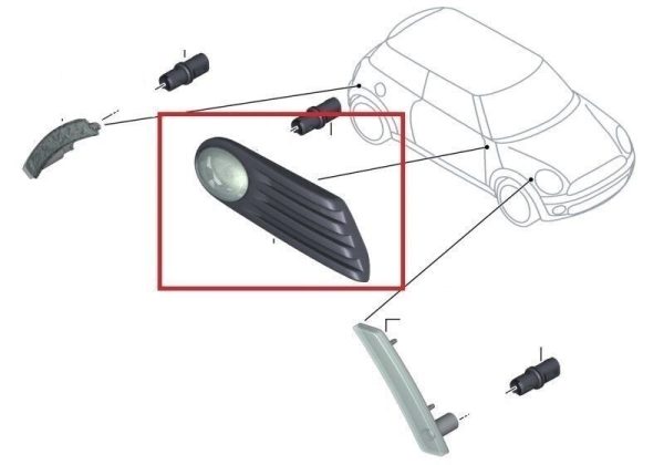 MINI NEW OEM R56 S LCI GOODWOOD ROLLS ROYCE SIDE TURN SIGNAL WITH GRILLE RIGHT 63137315988 - Image 2