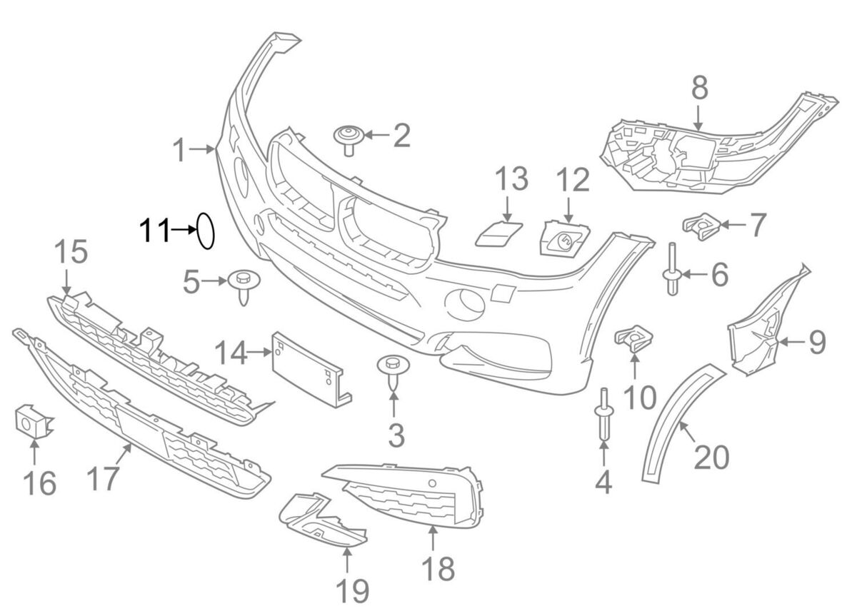 BMW NEW GENUINE X6 SERIES F16 FRONT M SPORT BUMPER TOW HOOK EYE COVER 51118065933 - Image 3