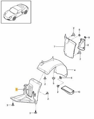 NEW GENUINE PORSCHE 987 BOXSTER CAYMAN FRONT WHEEL ARCH FRONT PART LEFT N/S 98750412308 - Image 2