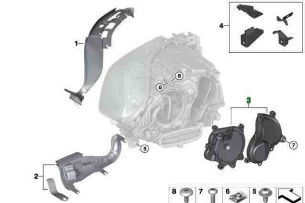 BMW F10 F11 F07 13-15 NEW GENUINE LED HEAD LIGHT O/S RIGHT COVER CAP SET 63117349292 - Image 2