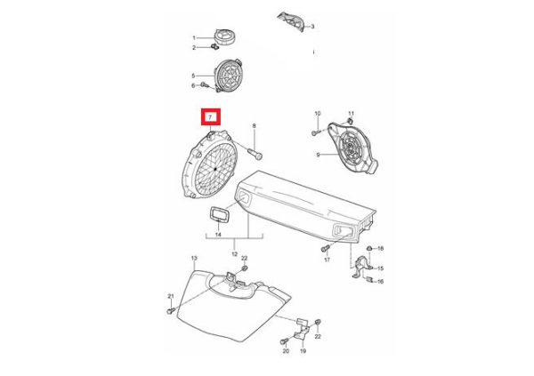 NEW GENUINE PORSCHE 997 987 BOXSTER CAYMAN BASS SPEAKER WOOFER 99764555100 - Image 2