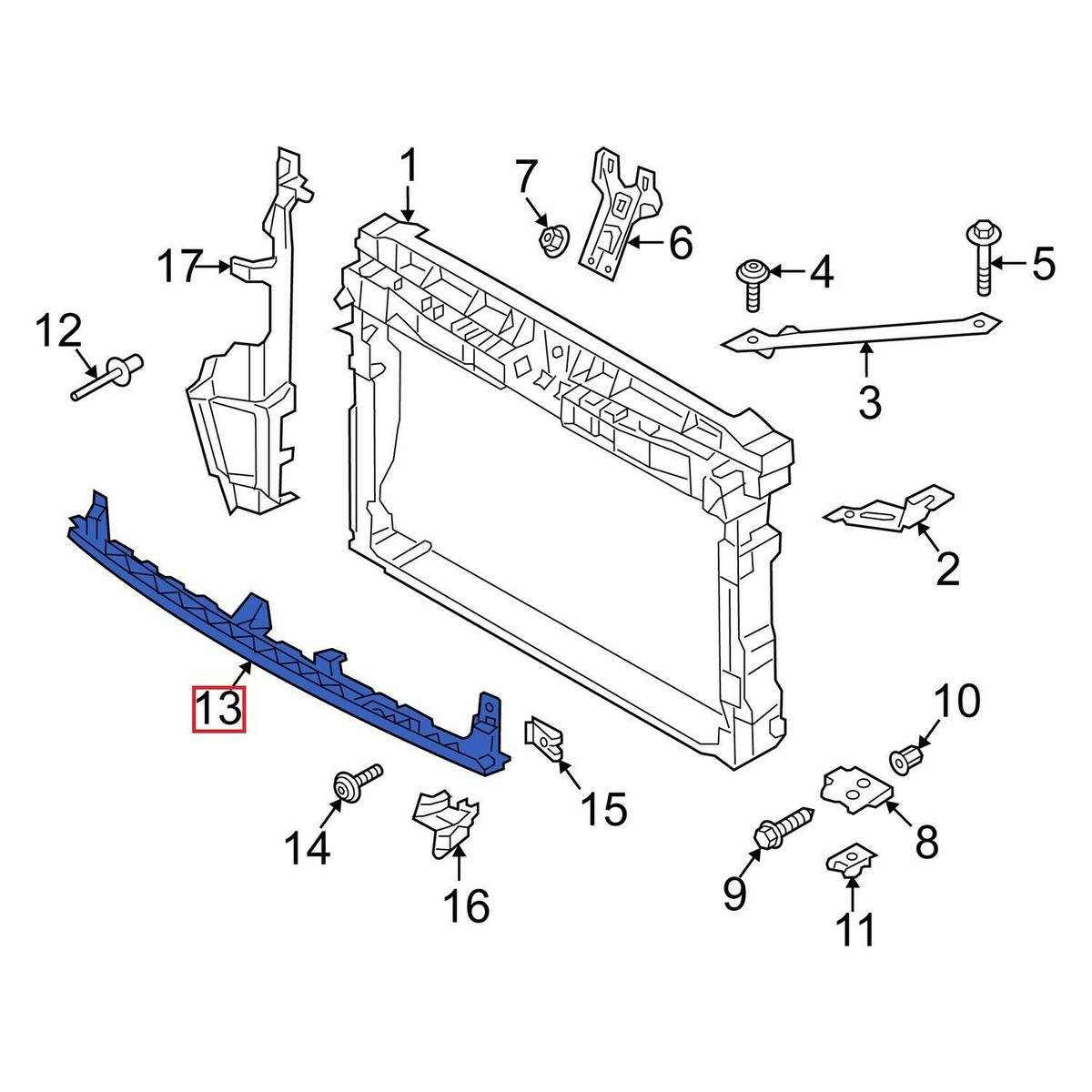 NEW GENUINE VOLKSWAGEN GOLF R MK7 RADIATOR SUPPORT AIR DEFLECTOR LOWER 5G0805705Q - Image 2