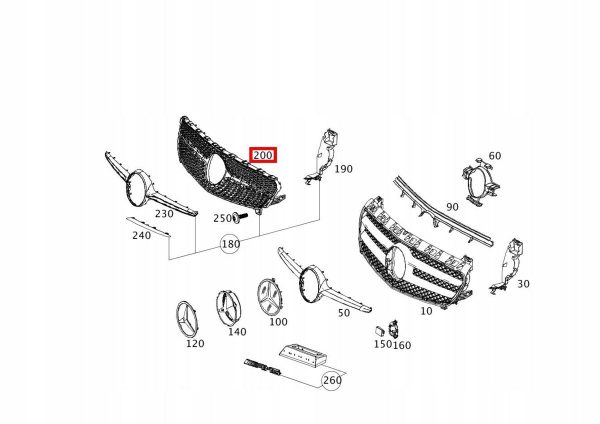 NEW GENUINE MERCEDES BENZ MB A W176 FRONT BUMPER RADIATOR GRILLE W/O GRILL COVER A1768807500 - Image 2