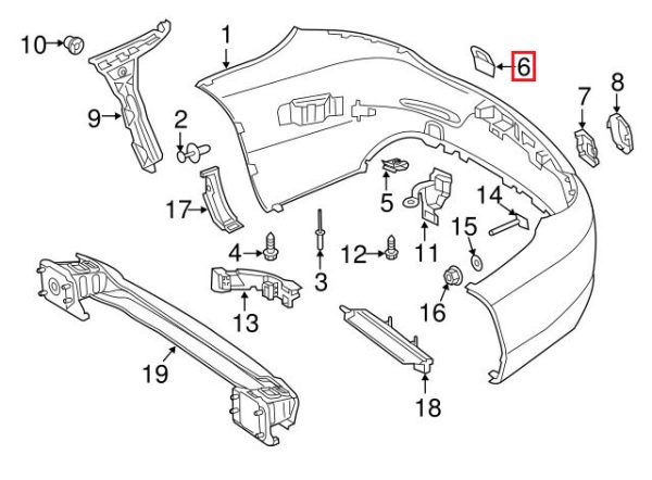 NEW GENUINE MERCEDES BENZ C W205 AMG REAR TOW HOOK EYE CAP COVER UPPER PART A20588516249999 - Image 2