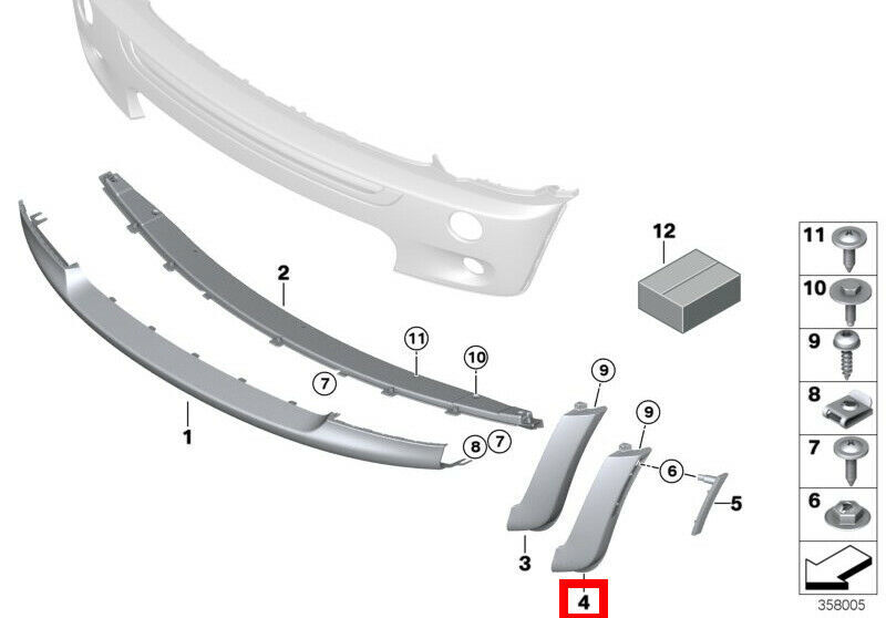 NEW GENUINE MINI R53 2001-2004/07 FRONT & REAR BUMPER BLACK SIDE SPOILER LIP SET - Image 2
