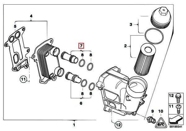 NEW GENUINE BMW 1 3 5 X1 X3 SERIES DIESEL OIL COOLER PIPE 11427802117 - Image 2