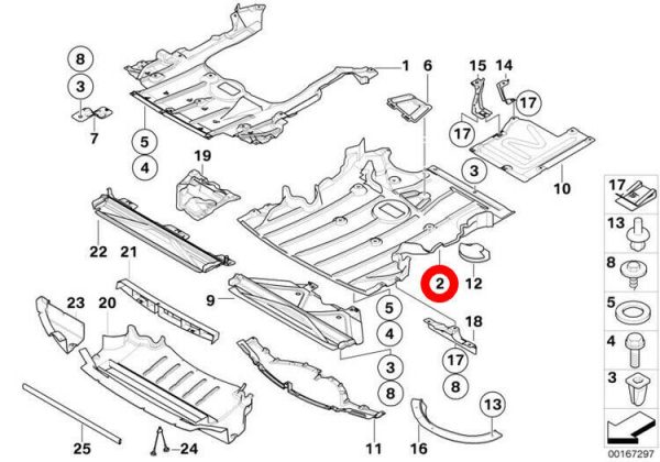 BMW NEW GENUINE 3' E90 E91 LCI M SPORT DIESEL ENGINE UNDER TRAY COVER SHIELD PAN 51718047423 - Image 2