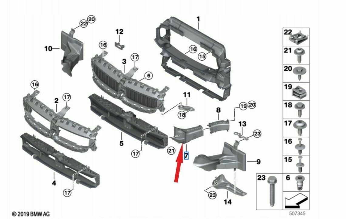 NEW GENUINE BMW 3 SERIES G20 G21 FRONT RIGHT O/S BRAKE AIR DUCT FRONT SECTION 51747422278 - Image 2