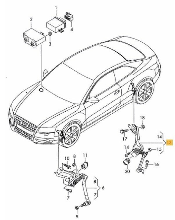 NEW GENUINE AUDI A4 09-16 A5 08-16 HEADLIGHT RANGE CONTROL LEVEL SENSOR REAR 8K0941309F - Image 2