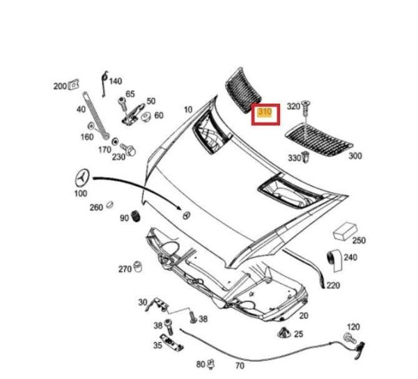 NEW GENUINE MERCEDES BENZ SPRINTER 906 ENGINE HOOD BONNET GRILLE O/S RIGHT SIDE A90683607189051 - Image 2