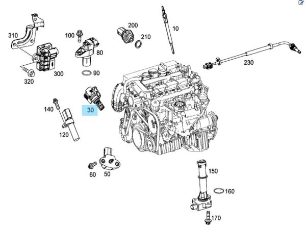 NEW GENUINE MERCEDES BENZ VITO OM651 OM646 TEMPERATURE SENSOR A6511530028 - Image 2