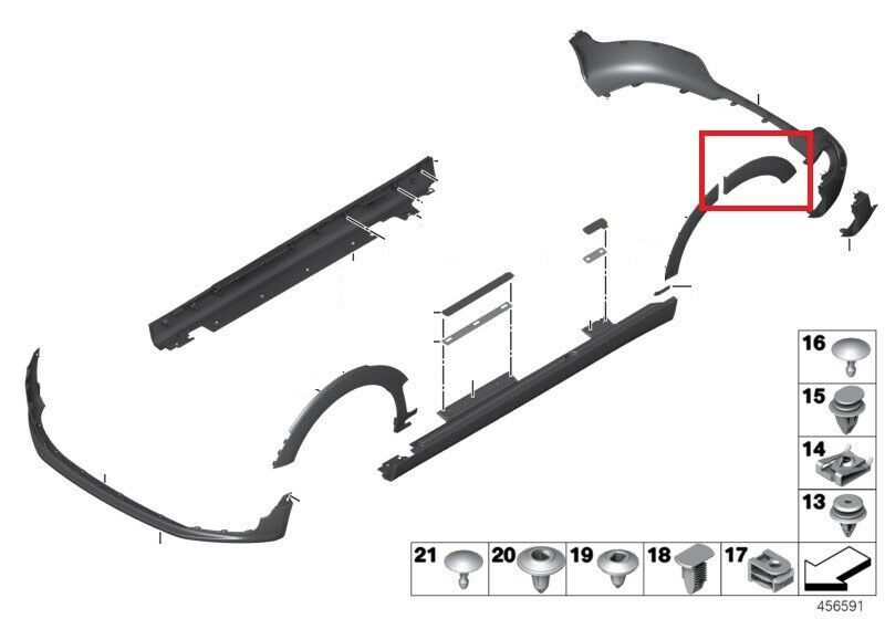 MINI NEW GENUINE CLUBMAN F54 REAR FENDER WHEEL ARCH EXTENSION LEFT N/S 51777348903 - Image 2