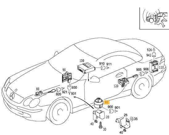 NEW GENUINE MERCEDES BENZ MB SL CLASS W230 ALARM SIREN A2198203226 - Image 2