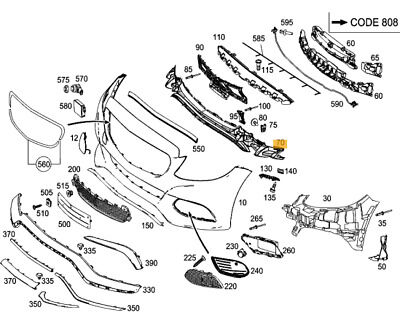 NEW GENUINE MERCEDES BENZ MB C CLASS W205 FRONT BUMPER LOWER BASIC MOUNTING A2058851065 - Image 2