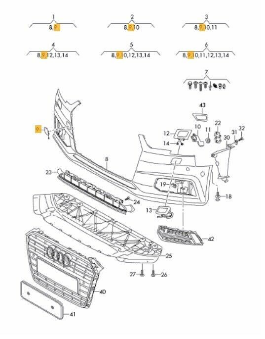 NEW GENUINE AUDI A4 B9 16- S-LINE FRONT BUMPER TOW HOOK COVER CAP PRIMED 8W0807241AGRU - Image 2