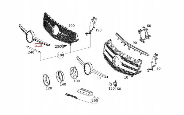 NEW GENUINE MERCEDES BENZ MB A CLASS W176 FRONT BUMPER RADIATOR GRILL COVER A17688800859999 - Image 2