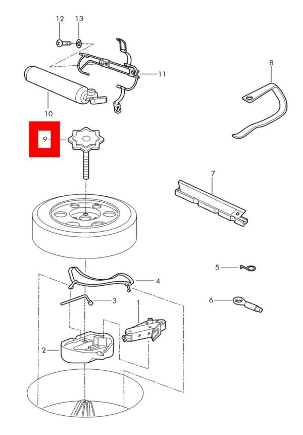 NEW GENUINE VW POLO FOX SKODA RAPID TRUNK SPARE WHEEL MOUNTING BOLT 6Q0803899A - Image 2