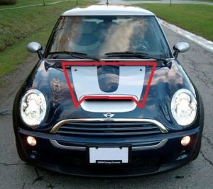 NEW GENUINE MINI COOPER R53 S CHECKMATE HOOD BONNET DECAL SILVER 51147168894