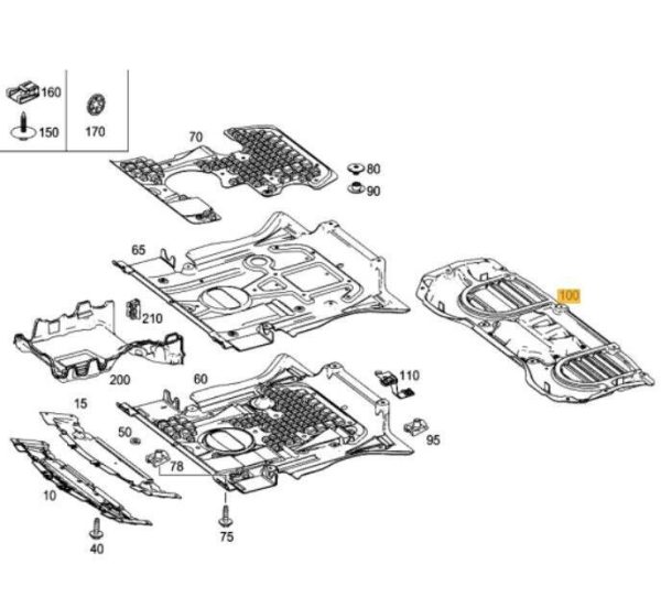 NEW GENUINE MERCEDES BENZ GL CLASS X166 13-16 REAR UNDERFLOOR INSULATION COVER A1665200323 - Image 2