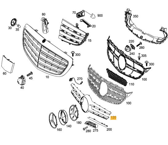 NEW GENUINE MERCEDES BENZ MB C CLASS W205 AMG RADIATOR GRILLE CHROME COVER TRIM A2058880660 - Image 4
