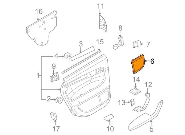 AUDI NEW GENUINE A3 8P 04-08 5 DOOR REAR N/S LEFT DOOR GREY SPEAKER COVER 8P4035436E59 - Image 2