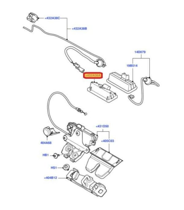 NEW GENUINE FORD FOCUS C-MAX REAR TRUNK RELEASE SWITCH WITH BOWDEN CABLE 1346324 - Image 2