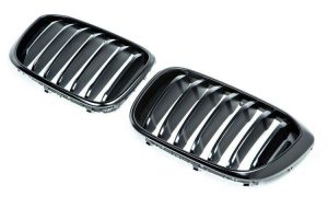 NEW GENUINE BMW X3 G01 X4 G02 FRONT GLOSS BLACK KIDNEY GRILLES PAIR SET 51138469959 / 51138469960