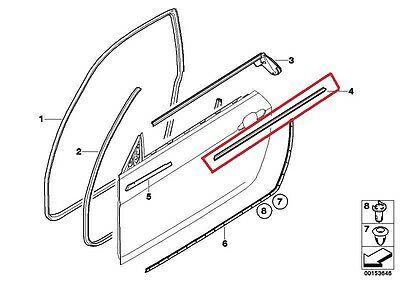 BMW NEW GENUINE E81 E82 E88 FRONT WINDOW CHANNEL COVER LEFT MATT BLACK N/S 51337164937 - Image 2