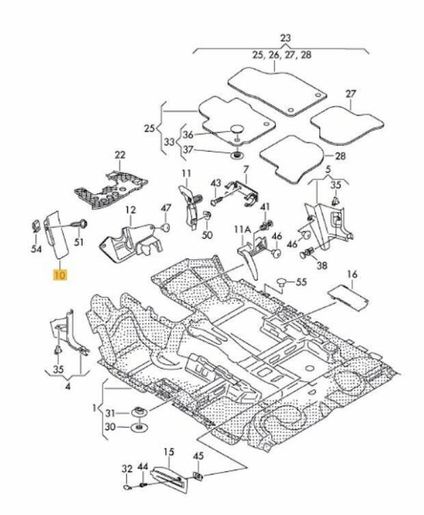 NEW GENUINE VOLKSWAGEN GOLF SCIROCCO TIGUAN STAINLESS STEEL FOOTREST 1K1864551SUB - Image 2