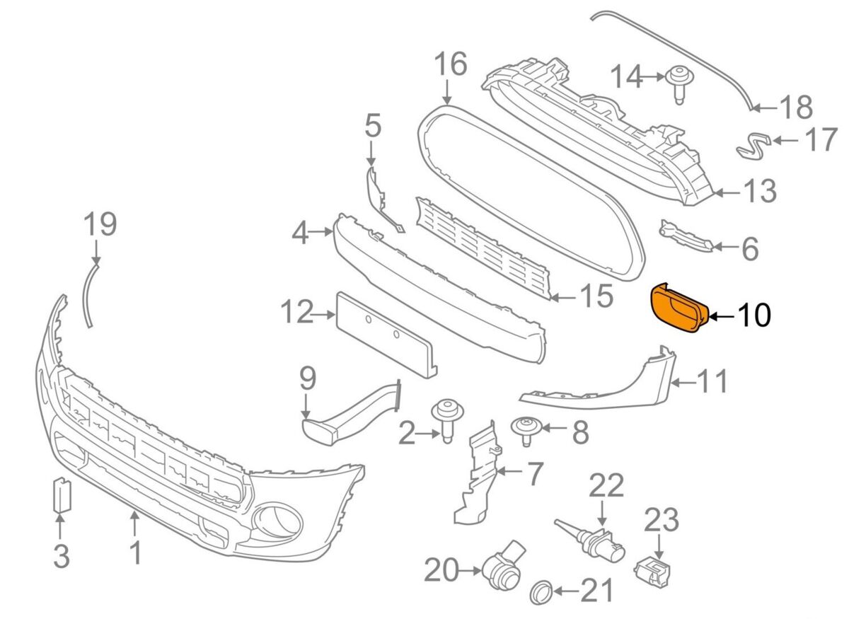 MINI NEW GENUINE F55 F56 F57 S COVER AIR DUCT BRAKE GLOSS BLACK LEFT N/S 51117337809 - Image 2