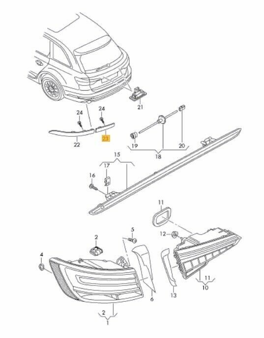 NEW GENUINE AUDI RS4 2018- REAR BUMPER INNER REFLECTOR RIGHT O/S 8W0945106F - Image 2