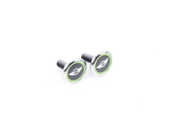 MINI GENUINE COOPER DOOR LOCK PIN CAPS PINS ACCENT VIVID GREEN WINGS 82292358508 - Image 2