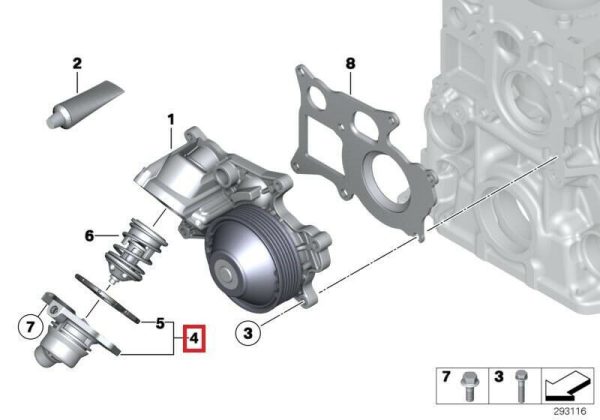NEW GENUINE BMW 1 3  5 ENGINE COOLING WATERPUMP THERMOSTAT HOUSING 11518516203 - Image 2