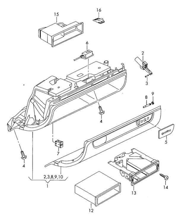 NEW GENUINE AUDI A3 8P 03-13 TT 8J 06-14 GLOVE BOX STORAGE COMPARTMENT 8P0035113 - Image 2