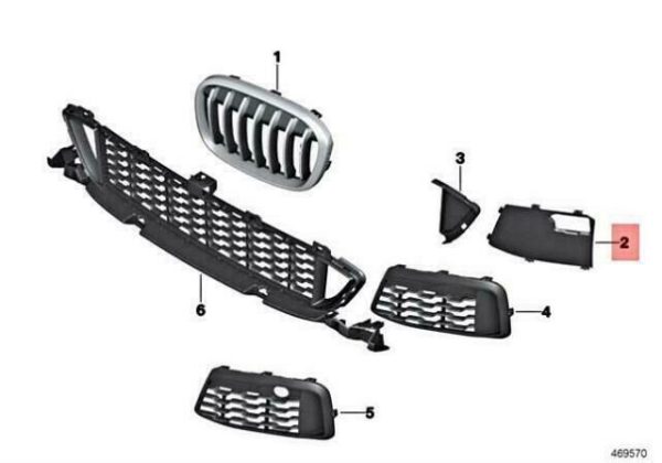 NEW GENUINE BMW X1 F48 14-18 FRONT M SPORT BUMPER SIDE GRILL COVERS PAIR SET 51118059904 - Image 2