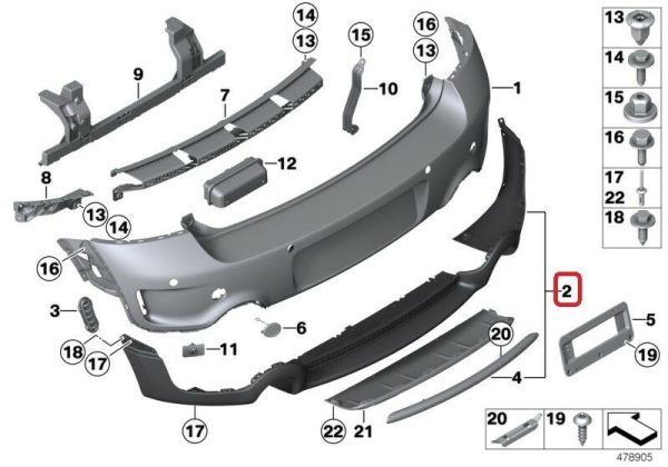 NEW GENUINE MINI COUNTRYMAN R60 S REAR BUMPER LOWER COVER DIFFUSER WITH CHROME 51129804578 - Image 3