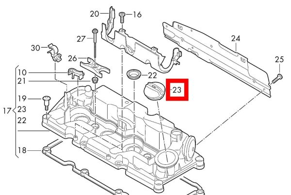 NEW GENUINE VOLKSWAGEN AUDI SKODA SEAT 07-20 ENGINE OIL FILLER CAP 06K103485C - Image 2