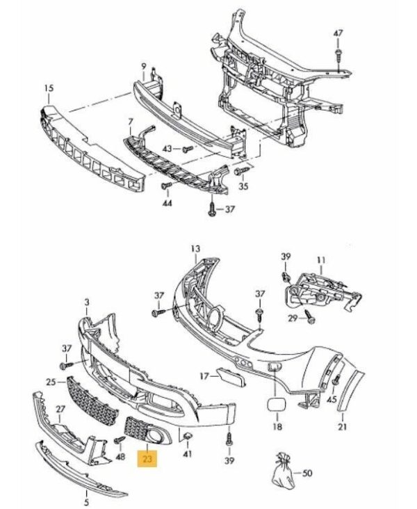 NEW GENUINE VW GOLF PLUS CROSS COUNTRY 05-09 FRONT BUMPER FOG LIGHT GRILLE LEFT 5M0853665E9B9 - Image 2