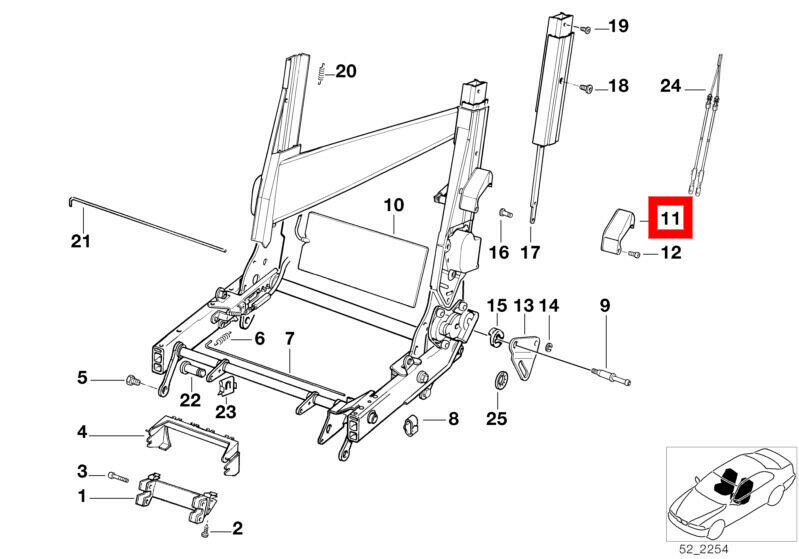 NEW GENUINE BMW 8' E31 FRONT RIGHT O/S SEAT ADJUSTMENT LEVER CHROME 52108152828 - Image 2