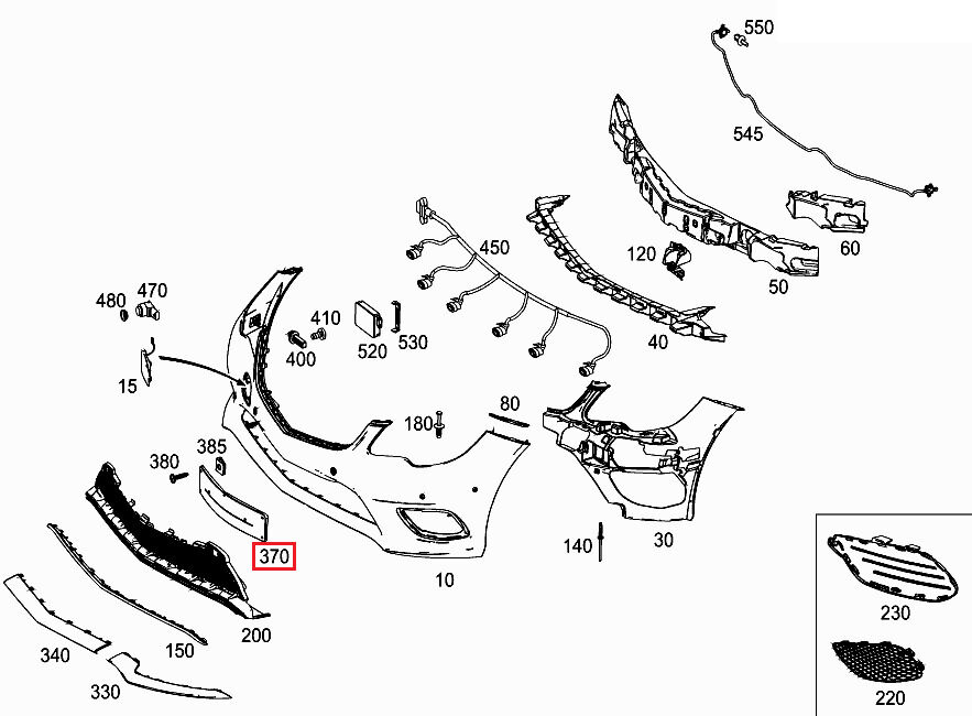 NEW GENUINE MERCEDES BENZ MB C207 FRONT BUMPER NUMBER PLATE HOLDER A2078170378 - Image 2