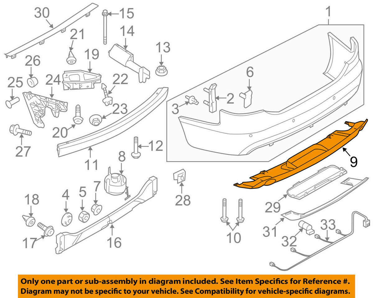 NEW GENUINE AUDI S6 2009-2011 REAR PLATINUM GREY BUMPER DIFFUSER 4F08075211RR - Image 2