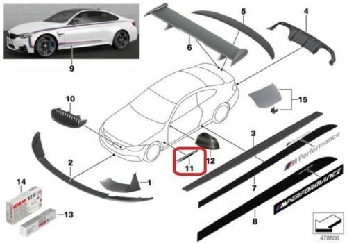 NEW GENUINE BMW 4 SERIES M4 F83 F82 FRONT FENDER TRIM GRILLE PAIR SET LEFT RIGHT - Image 4