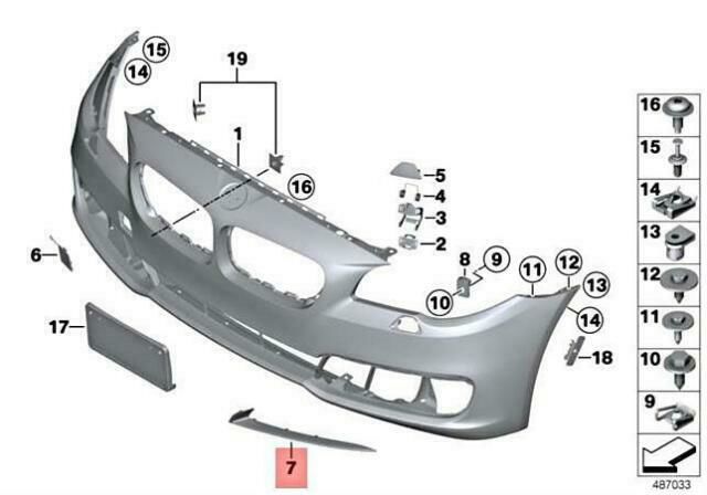 NEW GENUINE BMW 5 SER F10 F11 LCI M SPORT FRONT BUMPER FOG LIGHT TRIM PAIR SET - Image 2