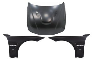 Hood Bonnet with Front Fenders Black Chrome suitable for BMW 3 Series F30 F31 (2011-2019) M3 GTS Look