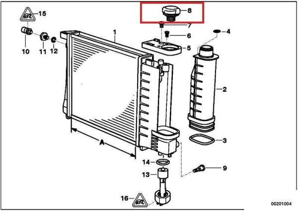 NEW BMW GENUINE 3 5 7 SERIES RADIATOR COOLANT EXPANSION TANK CAP COVER 17117639022 - Image 2