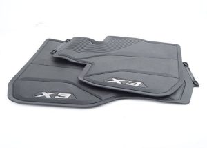 NEW GENUINE BMW X3 FRONT FLOORMATS ALL WEATHER BLACK RUBBER LHD 51472450511