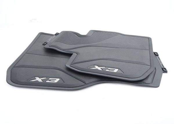 NEW GENUINE BMW X3 FRONT FLOORMATS ALL WEATHER BLACK RUBBER LHD 51472450511