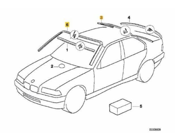 NEW GENUINE BMW 3 E36 FRONT AND REAR WINDSHIELD SURROUND MOULDING TRIM SEAL SET - Image 2